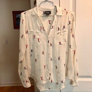 Anthropologie Maeve ‘Skier Print’ Blouse